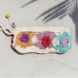 限定版の手織り鉛筆/入場パッケージ/ペンケース/ゴミ袋/袋食器/カトラリーパック - 夏のロマンチックな花かぎ針編みを織り 2枚目の画像