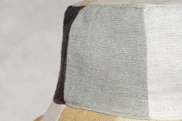 新鮮な森の風ステッチ手織りコットンキャップ/帽子/バイザー/帽子のパッチワークを制限 - キャラメルラテ風がカラーステッチのデザ 3枚目の画像