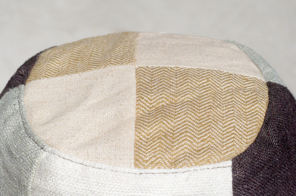 新鮮な森の風ステッチ手織りコットンキャップ/帽子/バイザー/帽子のパッチワークを制限 - キャラメルラテ風がカラーステッチのデザ 4枚目の画像