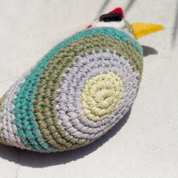 情人節禮物 限量手工鉤針編織小雞零錢包 / 羊毛氈收納包 / 小包 / 雜物包 - 繽紛條紋小雞 動物好朋友purse 第8張的照片