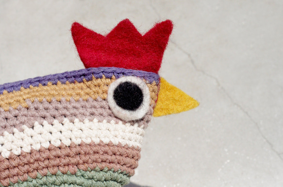 情人節禮物 限量手工鉤針編織小雞零錢包 / 羊毛氈收納包 / 小包 / 雜物包 - 繽紛條紋小雞 動物好朋友purse 第9張的照片