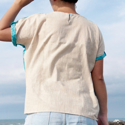 限定版手作りの木版画の綿シャツ/インド綿のシャツ/ワイド手織りシャツ/エスニックトップス/ blockprintワイドブラウス 5枚目の画像
