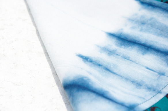 限量一件 手工木刻印方巾 / 拼布方巾 / 藍染印花方巾 / 棉布方巾 - 行走於藍染森林blue indigo 第4張的照片