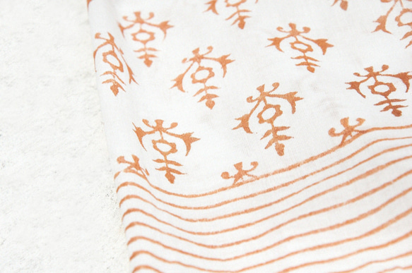 バレンタインデーのギフト限定手織りの純粋な綿のスカーフ/手作りの木製彫刻が施された植物染めのスカーフ/草染めの綿のスカーフ-オレ 4枚目の画像