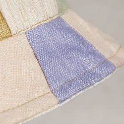 日本の野生の森モザイクハンドメイドキャップ - 森の風のステッチの綿と麻手織りの帽子の土地/手作り帽子/バイザー/帽子のパッチワ 4枚目の画像