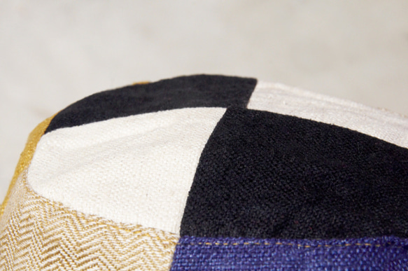 手作りキャップ帽子ブルーモスクをステッチ - 森の風ステッチ手織りコットンキャップ/帽子/バイザー/パッチワークハット/キャップ 2枚目の画像