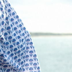 限定版手作りの木版画の綿シャツ/インド綿のシャツ/ワイド手織りシャツ/エスニックトップス/ blockprintワイドブラウス 7枚目の画像