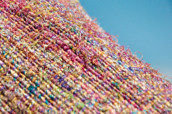 限られた一方製織ヨガマットバックパック/ヨガバッグ/ヨガバッグ/不織布バッグ/手織りバッグ - 色の色カラフルサリー手撚線 7枚目の画像