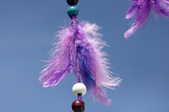 聖誕禮物 限量一件 Boho手工編織棉麻＋毛線捕夢網吊飾 - 浪漫紫色系 16 cm ( 大 ) dreamcather 第7張的照片