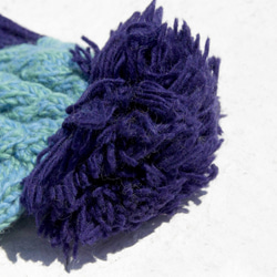 クリスマス限定の純粋なウールの手編み帽子/マニュアルはキャップ/ニットキャップ/フライトキャップ/ウールキャップ毛提示 - 青い 3枚目の画像