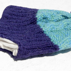 クリスマス限定の純粋なウールの手編み帽子/マニュアルはキャップ/ニットキャップ/フライトキャップ/ウールキャップ毛提示 - 青い 7枚目の画像