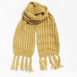 クリスマス限定版の手織り（ネパール製）の純粋なウールのスカーフ/ニットスカーフ/手織りストライプスカーフ/手編みのマフラー - 1枚目の画像