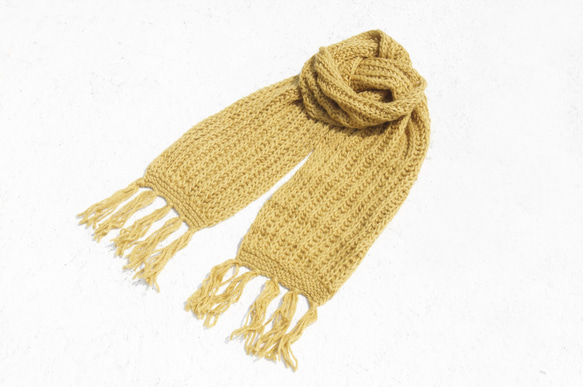 クリスマス限定版の手織り（ネパール製）の純粋なウールのスカーフ/ニットスカーフ/手織りストライプスカーフ/手編みのマフラー - 2枚目の画像