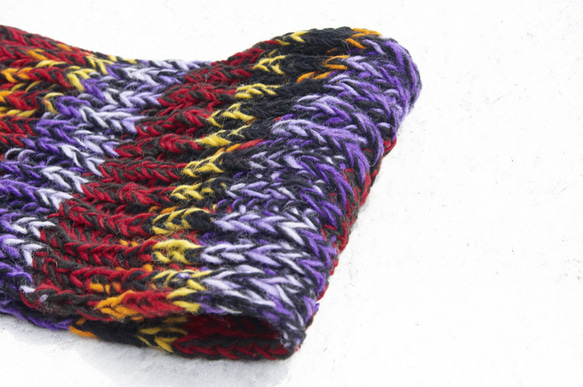 カラーストライプ東ヨーロッパの世界 - クリスマス限定版手織りの純粋なウールのスカーフ/ニットスカーフ/手織りストライプスカーフ 5枚目の画像