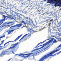 マジックブルーのストライプの南米旅行感覚 - クリスマスクリスマス限定版手織りの純粋なウールのスカーフ/ニットスカーフ/手織りス 4枚目の画像