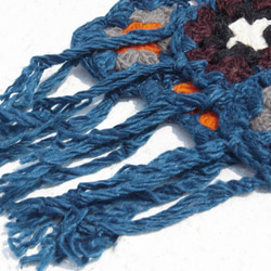 ギフト手編みのウールのスカーフ/フラワーかぎ針編みスカーフ/かぎ針編みスカーフ/手織りのスカーフ/フラワーステッチウールニットス 6枚目の画像