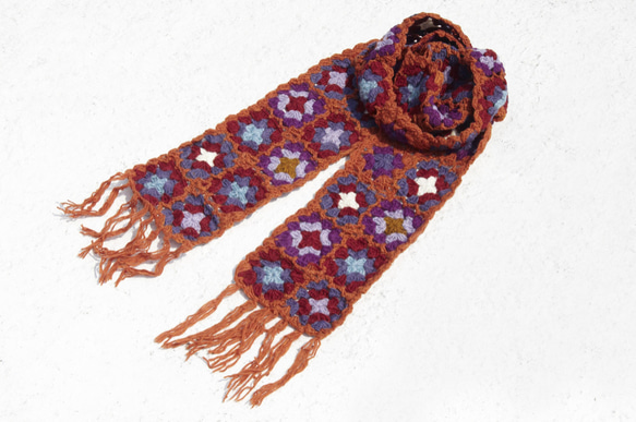 クリスマスプレゼントの上限手編みのウールのスカーフ/フラワーかぎ針編みスカーフ/かぎ針編みスカーフ/手織りのスカーフ/スカーフを 3枚目の画像