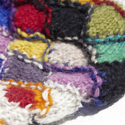 限定版手編みの純粋なウールの帽子/手作りのブラッシュドキャップ/ニット帽/フライングキャップ/ウールの帽子 - カラフルな幾何学 4枚目の画像