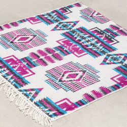 民族風披巾 / boho針織圍巾 / 民族圖騰圍巾 / 針織披巾 / 蓋毯  (made in nepal)-桃紅藍 第1張的照片