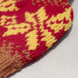 スノーフレーク北欧国家のトーテム - クリスマス市場交換の贈り物は、贈り物は手織り​​の帽子/ウールキャップ限定版の手織りの純粋 5枚目の画像