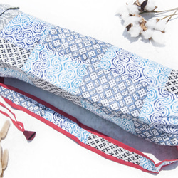 聖誕禮物 交換禮物 情人節畢業禮物 生日禮物 手工拼布瑜珈墊背包/yoga bag/瑜伽包/編織包/織布包-藍色摩洛哥 第1張的照片