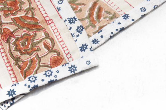 聖誕禮物 母親節 情人節禮物 新年禮物 生日禮物 交換禮物手織純綿絲巾 手工木刻印植物染圍巾 草木染棉絲巾-法國花朵森林 第6張的照片