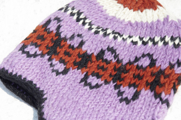 手編みの純粋なウールの帽子/手動ブラシキャップ/ニットキャップ/フライトキャップ/ウールキャップ内のクリエイティブギフトリミット 2枚目の画像