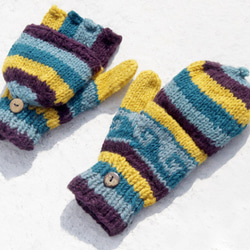 クリスマスプレゼントのアイデアギフトのプレゼント交換限定版手織りの純粋なウールニット手袋/取り外し可能な手袋/手袋/暖かい手袋毛 1枚目の画像