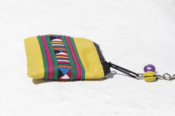 聖誕禮物 創意禮物 交換禮物 限量一件 設計感手工棉布吊飾 / 鑰匙圈 / 零錢包 / 小物袋 - 迷你黃色太陽 彩虹色 第4張的照片
