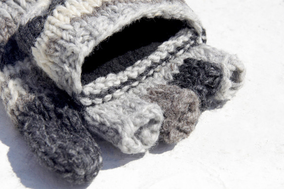 限量一件手織純羊毛針織手套 / 可拆卸手套 / 內刷毛手套 / 保暖手套(made in nepal) - 沙漠的邊境 第4張的照片