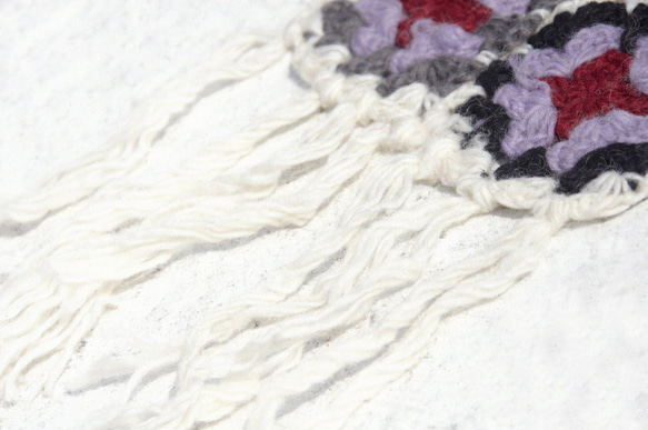 限定版の手編みのウールのスカーフ/フラワーかぎ針編みスカーフ/かぎ針編みスカーフ/手織りのスカーフ/花のステッチウールニットスカ 5枚目の画像