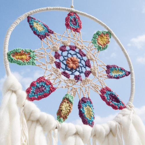 国立風の手織りコットン自由奔放に生きる虹色の夢のキャッチャーの魅力