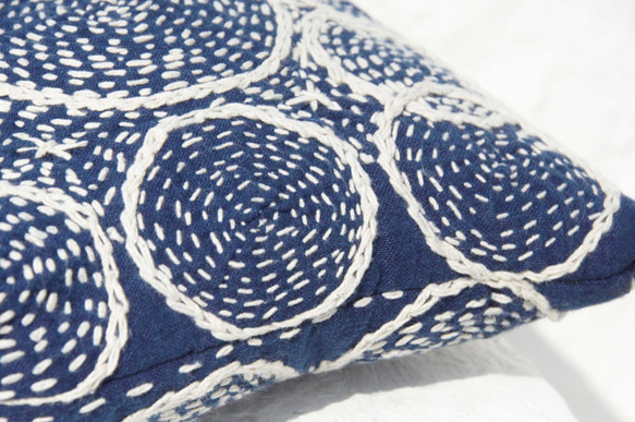 インディゴブルー色素幾何 - 綿の布ショルダーバッグ/バックパック斜め刺繍/刺繍ハンドショルダーバッグ/バッグは、青色染料/携帯 3枚目の画像