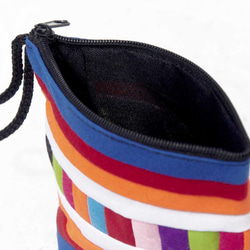 創意禮物 交換禮物 設計感手工棉布零錢包 / 收納包 / 小包 / 雜物包 / 耳機收納袋 - 彩虹色拼布 藍色天空 第6張的照片
