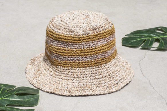 地球の森のステッチング手織りの綿の帽子/漁師の帽子/サンバイザー/パッチハット/手作りの帽子/手編みの帽子/手織り - 元の夏 3枚目の画像