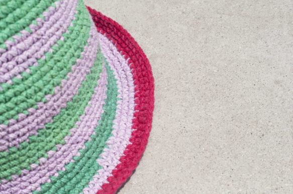 地球の森のステッチング手織りの綿の帽子/漁師の帽子/サンバイザー/パッチハット/手作りの帽子/手編みの帽子/手織り - 元の夏 4枚目の画像