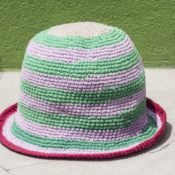 地球の森のステッチング手織りの綿の帽子/漁師の帽子/サンバイザー/パッチハット/手作りの帽子/手編みの帽子/手織り - 元の夏 6枚目の画像