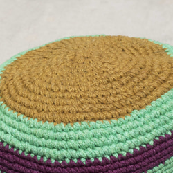アースフォレストステッチ、手織り綿帽子/漁師帽子/サンバイザー/パッチハット/手作り帽子/手編み帽子/手織り - 緑茶緑茶 2枚目の画像