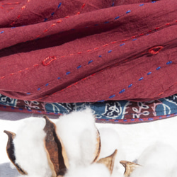 聖誕禮物 交換禮物 情人節畢業禮物 生日禮物 母親節禮物 手工縫純棉絲巾/純棉刺繡圍巾/印度有機棉刺繡絲巾-沙漠風木刻印 第8張的照片