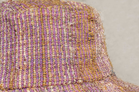 アースフォレストステッチ、手織り綿帽子/漁師帽子/サンバイザー/パッチハット/手作り帽子/手編み帽子/手織り - ストロベリーサ 8枚目の画像