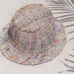 地球森の縫い合わせ手織りの綿の帽子/漁師の帽子/サンバイザー/パッチの帽子/手作りの帽子/手編みの帽子/手織りの星のサリー 6枚目の画像
