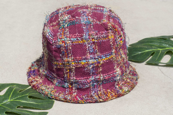 中国のバレンタインデーギフト手織りの手織りの綿の帽子/漁師の帽子/サンバイザー/パッチキャップ/手作りの帽子/手編みのカラフルな 3枚目の画像