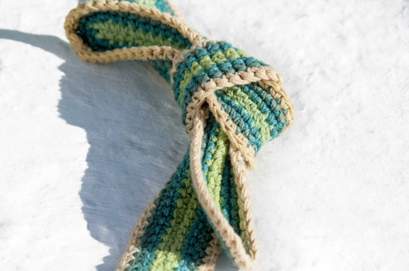 かぎ針編みの手のヨガマットのバックパック/ヨガバッグ/ヨガバッグ/織物バッグ/手作りの織袋 - 緑 6枚目の画像