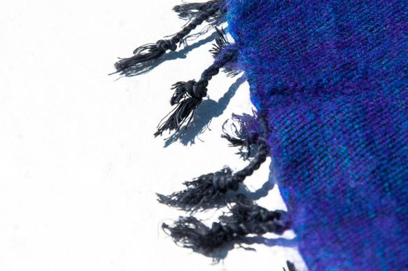 聖誕禮物 交換禮物 聖誕市集 民族風 森林系 生日禮物 新年禮物純羊毛絲巾/手工針織圍巾/編織圍巾/純羊毛圍巾-藍色暖流 第5張的照片
