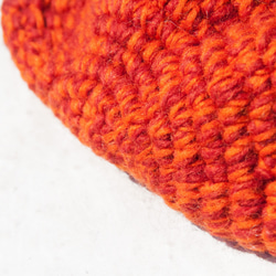 聖誕禮物 交換禮物 聖誕市集 民族風 森林系 生日禮物 手工編織純羊毛帽/編織帽/針織毛帽/內刷毛手織毛帽/毛線帽-橘子 第7張的照片