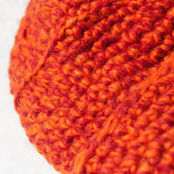 聖誕禮物 交換禮物 聖誕市集 民族風 森林系 生日禮物 手工編織純羊毛帽/編織帽/針織毛帽/內刷毛手織毛帽/毛線帽-橘子 第8張的照片