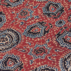 聖誕禮物 母親節 情人節禮物 生日禮物 民族風 父親節 手織純綿絲巾 手工木刻印植物染圍巾 藍染棉絲巾-藍色紅色清真寺 第9張的照片