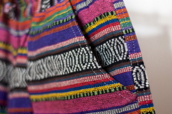 母親節 情人節禮物 新年禮物 民族風 森林系 生日禮物 女裝民族風針織短褲 拼接棉質針織短褲-南美洲熱帶雨林鮮豔彩虹風 第8張的照片