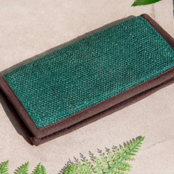 手作りの綿と麻の財布/織り継ぎロングクリップ/長財布/小銭入れ/織り財布 - Japan Green Forest 8枚目の画像
