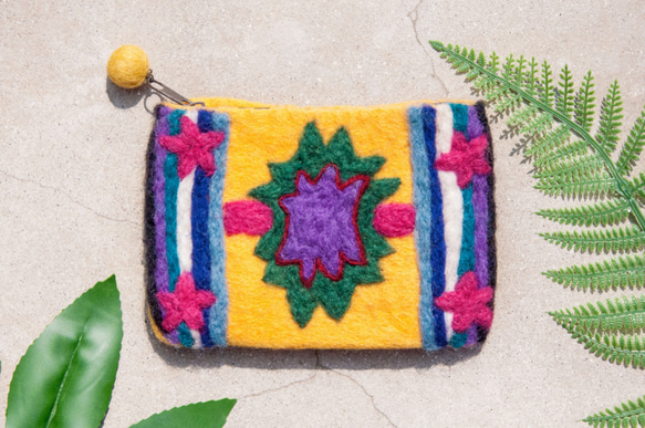 母親節 情人節禮物 新年禮物 民族風 森林系 生日禮物羊毛氈收納包 民族風包 悠遊卡套 手機包 零錢包 耳機袋-波西米亞 第9張的照片